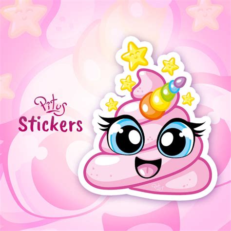 Sticker Unicorn Emoji Poop Pink Cute Kawaii Emoji For Phone Etsy