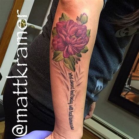 See more ideas about tattoos, pennsylvania artist, body tattoos. Flower and Lettering tattoo by Matt Kramer at Mind's Eye ...