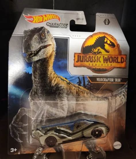 Hot Wheels Jurassic World Dominion Character Car Velociraptor Blue 3 Of