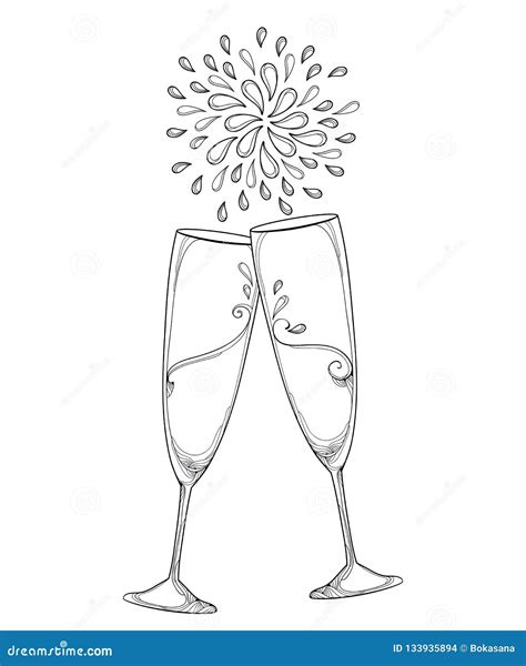 Toasting Champagne Glasses Isolated Stock Illustrations 437 Toasting Champagne Glasses