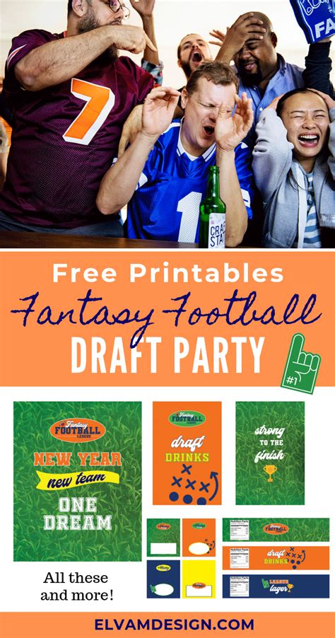 Fantasy Football Draft Party Free Printables Elva M Design Studio