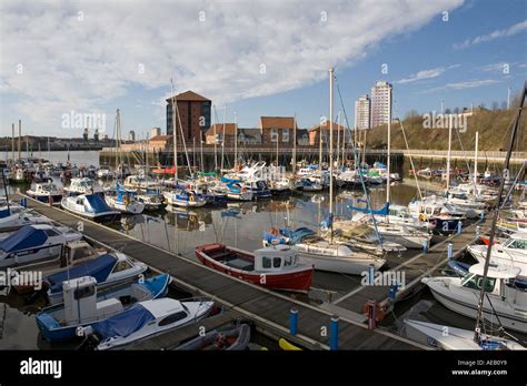 Boats Moored In Sunderland Marina Tyne And Wear England Uk Stock Photo
