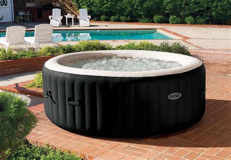 Intex Purespa Jet And Bubble Deluxe Portable Hot Tub Round 77 Onyx