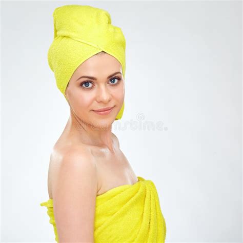 Beauty Spa Portrait Of Woman Wearing Towel On Head Stock Image Image