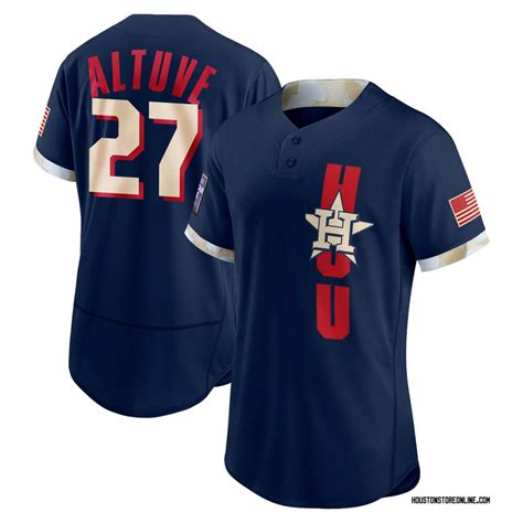Jose Altuve Mens Houston Astros 2021 All Star Authentic Jersey Navy Game