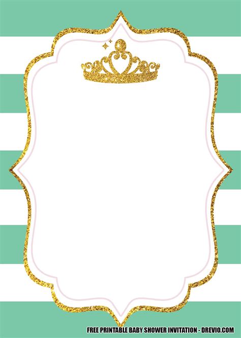 13 Free Pink And Gold Princess Crown Themed Invitation Templates