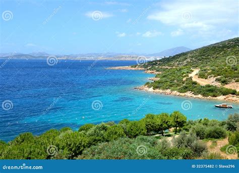 Turquoise Water Near Beach On Mediterranean Turkish Resort Stock Photo