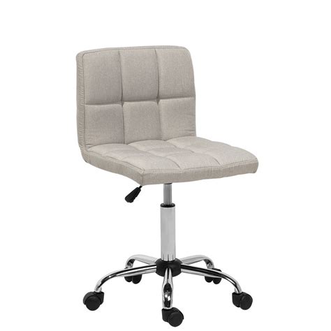 Many of our fabric office chairs are hard wearing polyester, so will last a long time in terms of most standard office desks have a height between 712mm to 762mm which is the ideal height for most. Fabric Armless Desk Chair Beige MARION on OnBuy