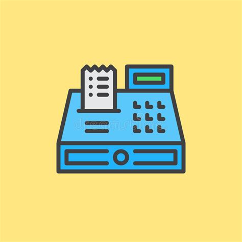 Cash Register Line Icon Stock Vector Illustration Of Electronic 99801781