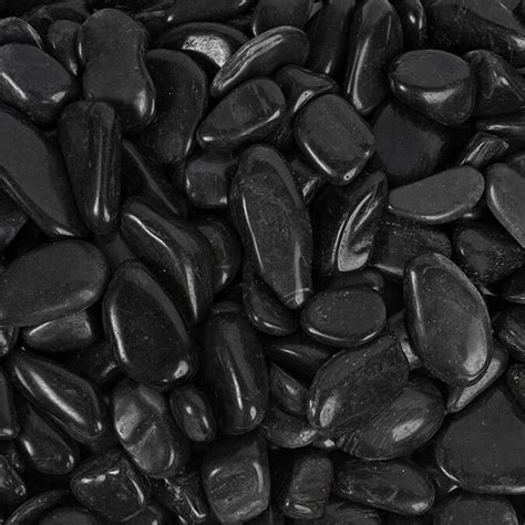 Rain Forest 900 Lb Black Polished Pebbles In The Landscaping Rock