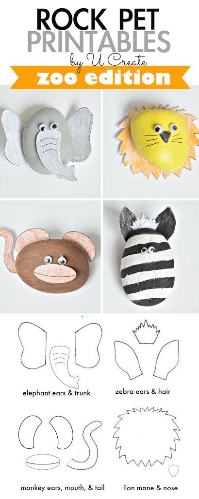 Pet Rock Printables By U Create Zoo Edition School