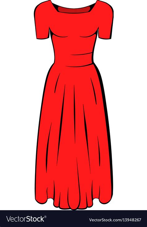 Womens Red Dress Icon Cartoon Royalty Free Vector Image