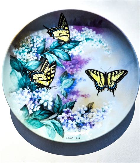 Lena Liu Swallowtail Butterflies Collectible Plate Etsy