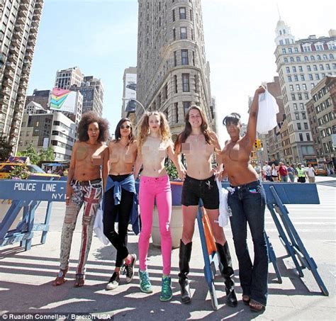Topless Women Inspired By Scout Willis Take To New York Streets Daily Mail Online