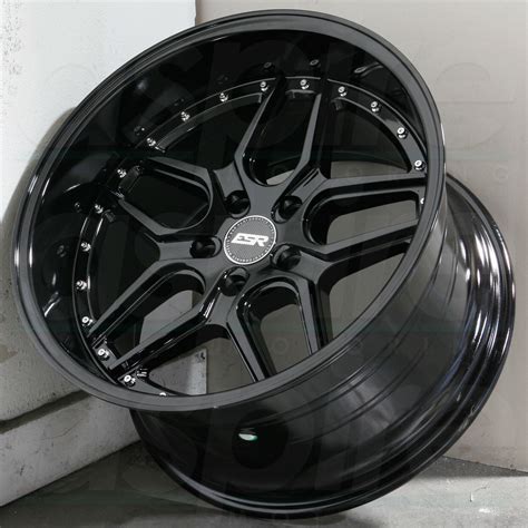 18x105 Esr Cs15 5x120 Custom 22 Gloss Black Wheels Rims Set4 Alloy Wheels