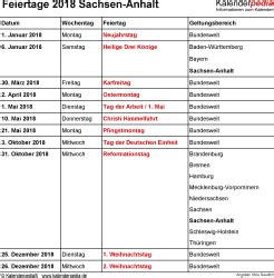 Der folgende kalender enthält das gesamte jahr auf einer seite und ist im. Feiertage Sachsen-Anhalt 2019, 2020 & 2021