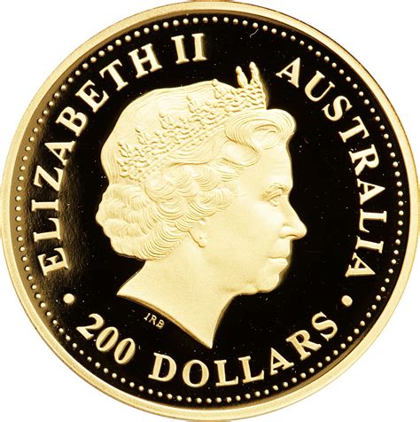200 Dollars Elizabeth Ii 4th Portrait Australian Nugget Gold