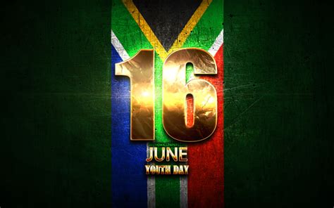 Download Wallpapers Youth Day June 16 Golden Signs South African