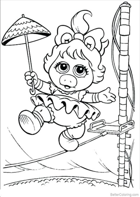 Baby fozzie with magnifying glass. Muppet Babies Coloring Pages High Wire Act - Free ...