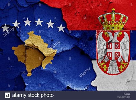 Fahne / flagge republik kosovo 90 x 150 cm flaggen [misc. Flagge von Kosovo und Serbien auf rissige Wand gemalt ...