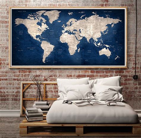 World Map Decor World Map Poster World Map Wall Art Art World Home