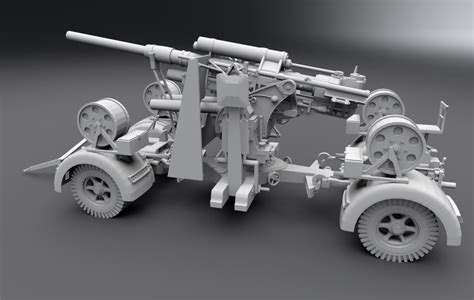 Flak 88 Wwii Artillery Scale Model 3d Model 3d Printable Cgtrader