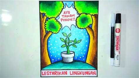 Contoh Lukisan Poster Melukis Poster Alam Sekitar Cara Menggambar