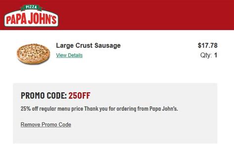 25 Off At Papa Johns Pizza Via Promo Code 25off Papajohns The Coupons App®