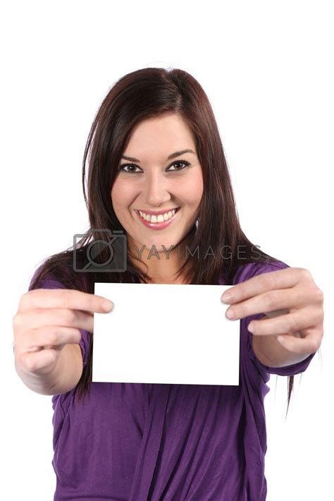 Royalty Free Image Beautiful Girl Holding Blank Sign By Fouroaks