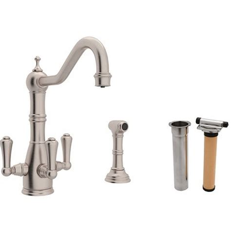 Rohl a3608 11lmtcb 2 at the plumbery kitchen and bath plumbing rohl a3479lpwsapc2 single lever cast spout kitchen faucet with rohl c7075 2 1 inch stem country kitchen. Rohl U.KIT1575LS-STN-2 Perrin and Rowe Kitchen Faucet With ...