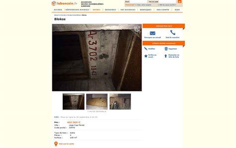 Toutes nos annonces gratuites meuble d'occasion cuisine, table et canapé nord. Le Bon Coin: un blockhaus datant de 1943 mis en vente pour 460 000 euros