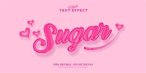 Premium Vector Sugar Text Sweet Style Editable Text Effect