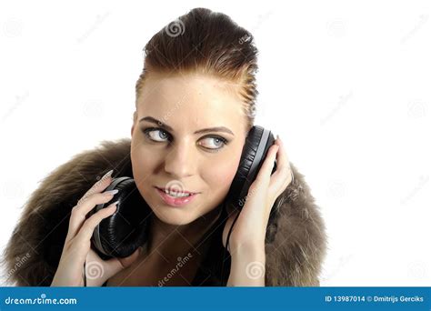 Young Sexy Party Girl With Headphones Stock Images Image 13987014