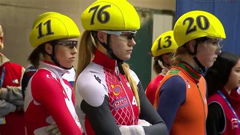 2015 16 Short Track World Cup 1 Montreal Womens 500 Quarter Youtube