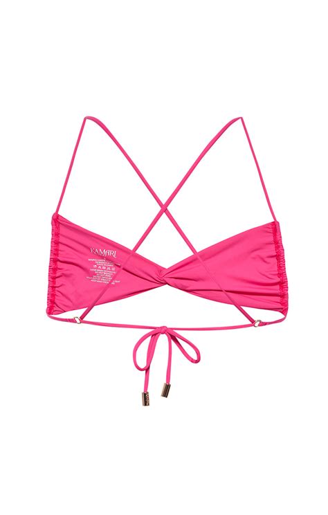 Roze Twist Bandeau Bikini Top Kamari Swim