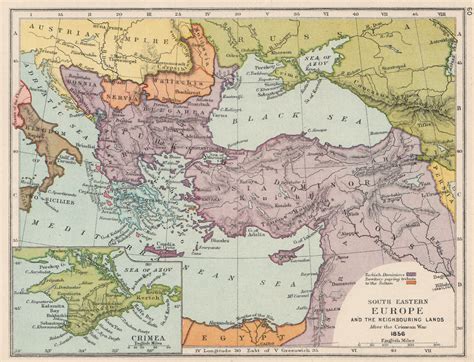 South East Europe 1856 Crimean War Ottoman Empire And Tribute States 1907 Map