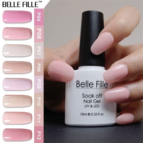belle fille pink gel nail polish uv 10ml soak off gel polish pink color series gel lacquer nail