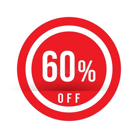 60 Percent Off Red Sale Stamp Special Offer Sign Vector