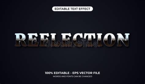 Reflection Text Effect Cool Editable Text Stock Vector Illustration