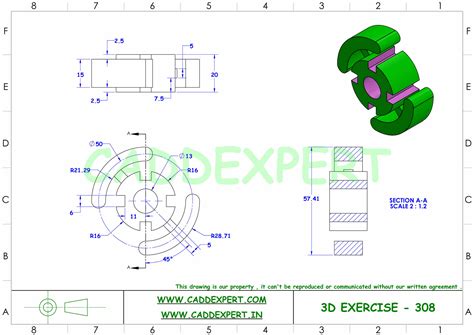 SOLIDWORKS 3D DRAWING FOR PRACTICE PDF - Page 2 of 2 - Technical Design