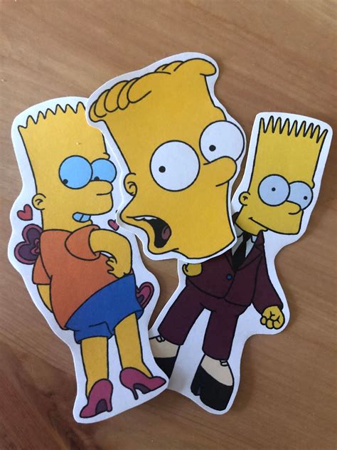 Bart Simpson Vinyl Covered Sticker Set Etsy