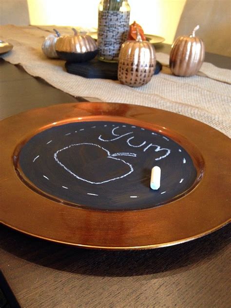 Five Minute Craft Chalkboard Painted Charger Plates Chalkboard
