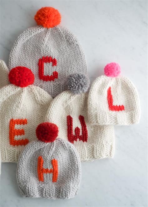 Monogrammed Hats For Everyone Purl Soho Hat Knitting Patterns Loom
