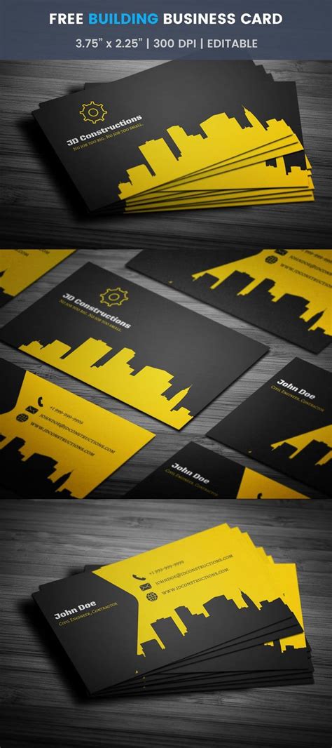 All business cards are very an organic, simple. Free Construction Business Card Template Word Visiting ...