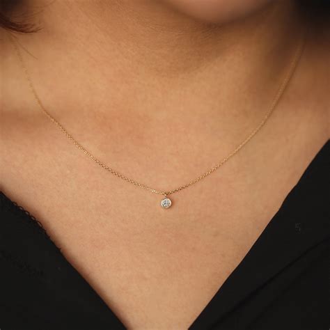 Diamond Solitaire Necklace Diamond Pendant Necklace Natural Diamond