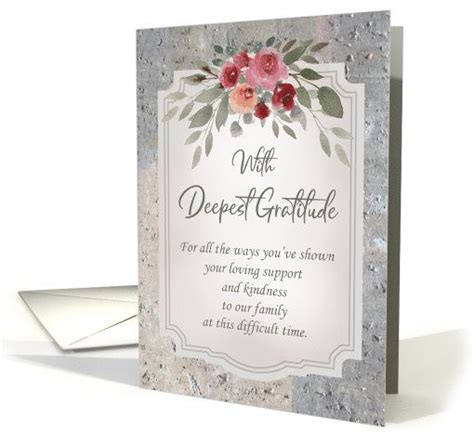 Floral Bereavement Thank You Card Thank You Cards Bereavement Cards