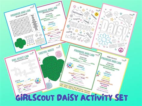 Girl Scout Daisy Activity Set Daisy Troop Meeting Coloring Etsy