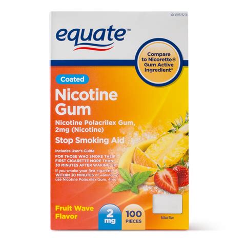 Equate Coated Nicotine Polacrilex Gum 2 Mg Nicotine Fruit Flavor