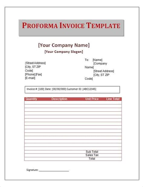 10 Proforma Invoice Templates Word Excel Pdf Formats