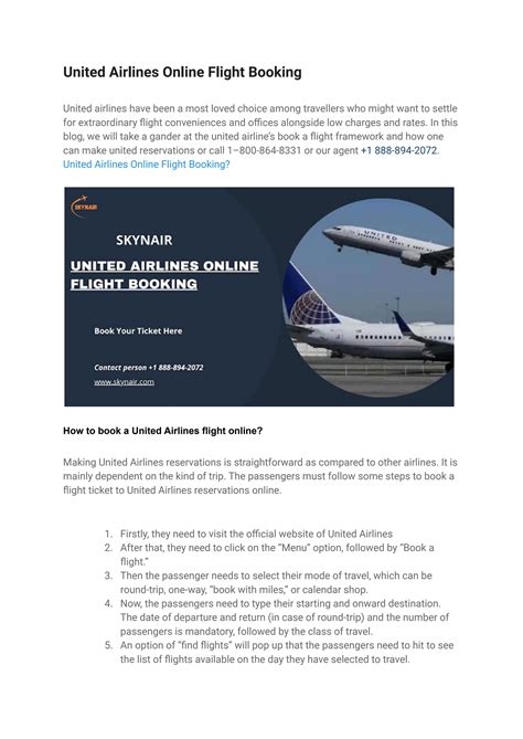 United Airlines Online Flight Booking Services By Skynairtravel Issuu